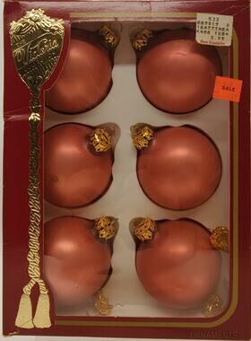 6 VTG RAUCH THE VICTORIA COLLECTION GLASS HOT PINK CHRISTMAS ORNAMENTS USA